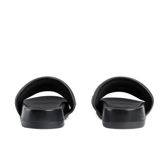 Authentic GUCCI Jumbo Logo Leather Slide Sandals Black Men's Size 8 | US 8.5 NWT - Picture 5 of 14